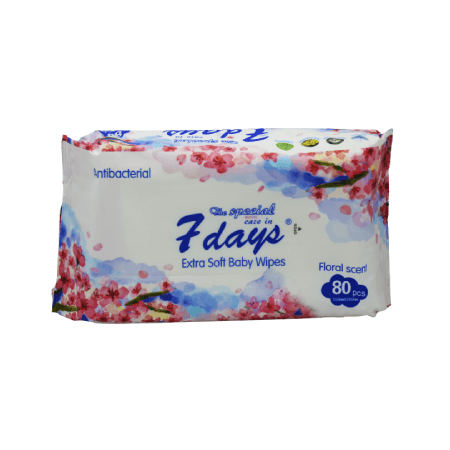 7 Days Baby Wipes Extra Soft, Pack of 80 Wipes