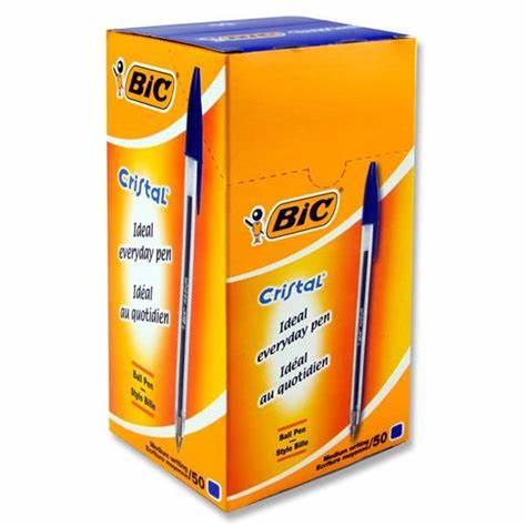 Bic Crystal Pens Blue, Pack of 50 Pieces