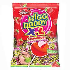 Bigg Daddy Lollipops Strawberry 50pcs