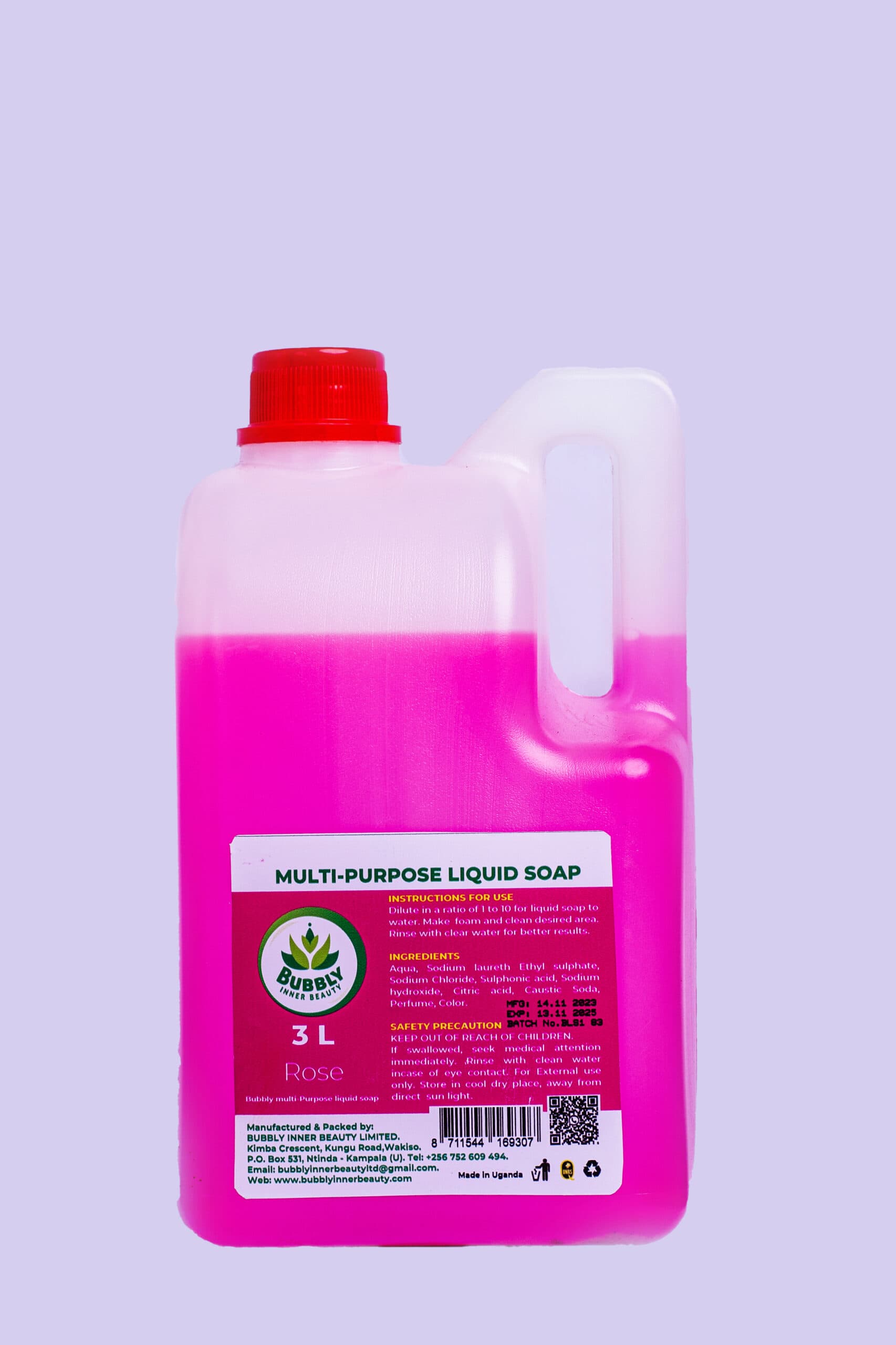 Bubbly Rose 3Ltr Multi-purpose Liquid Soap