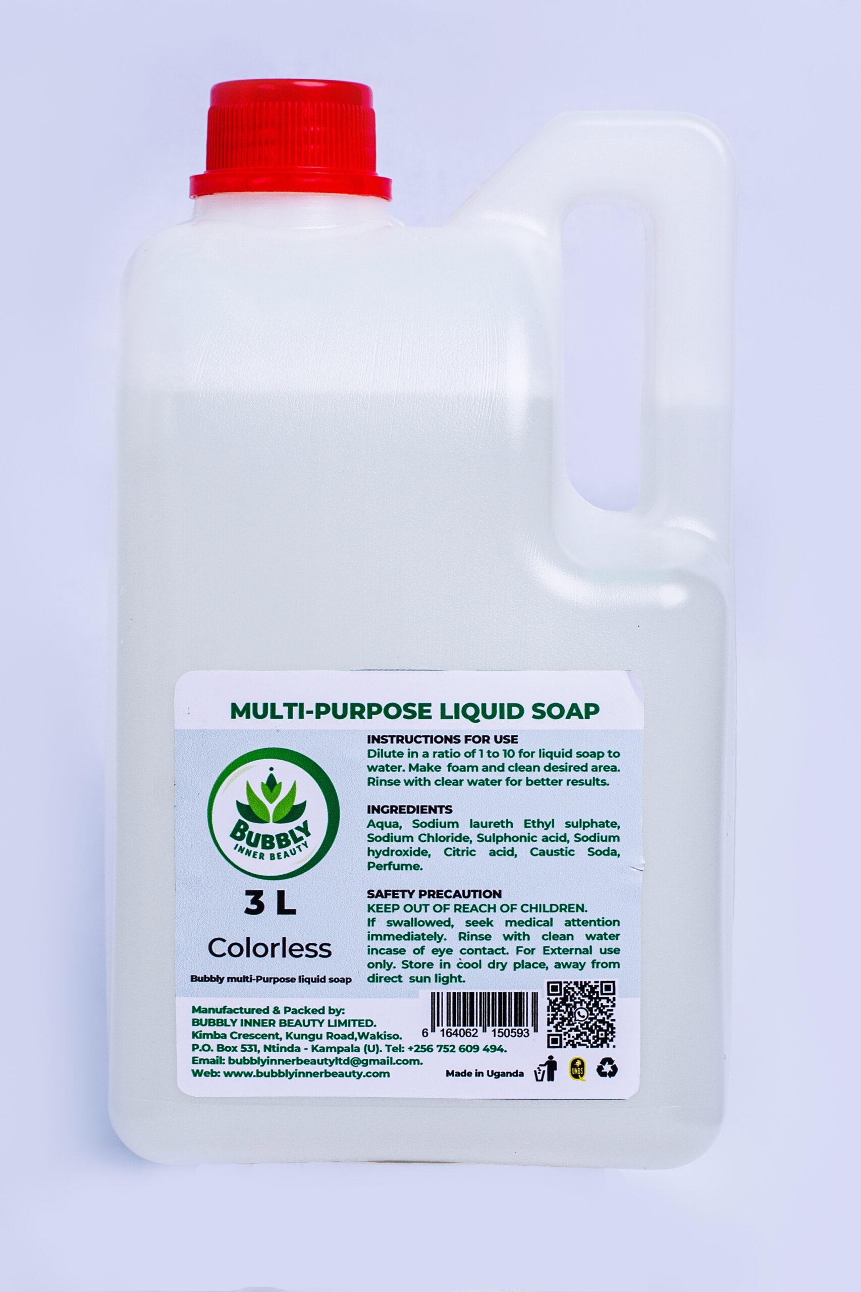 Bubbly Colorless 3Ltr Multi-purpose Liquid Soap